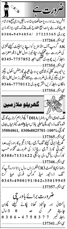 Classified Lahore Jang Misc. Jobs 1