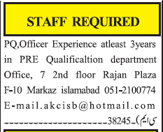 Classified Rawalpindi Jang Misc. Jobs 1