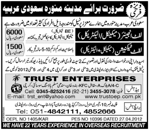 Engineering Jobs in Saudi Arabia (KSA)