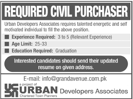 Urban Developers Associates required Civil Purchaser