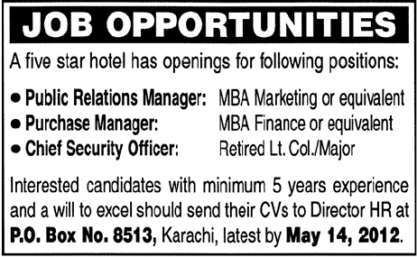 Management jobs Opportunity