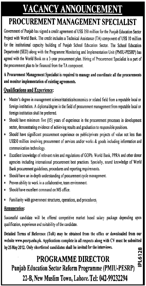 Management job at a Public Sector Organization