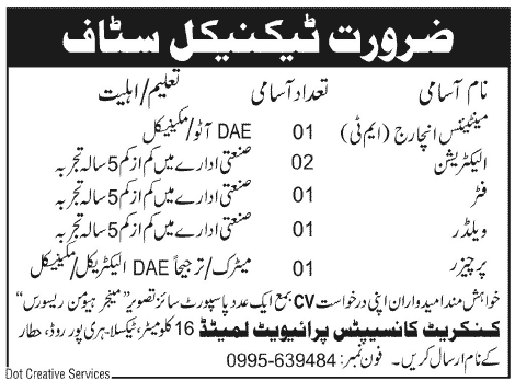 Technical Staff required
