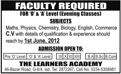 Teaching Faculty Required