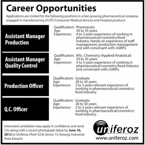 Management Jobs at Pharmaceutical Company