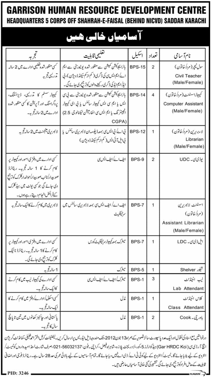 Teaching Faculty and Administration Jobs at Garrison Human Resource Development Centre