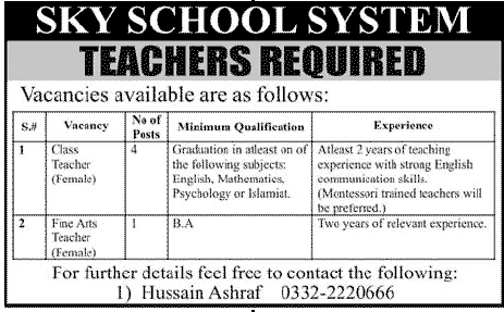 Teaching Job at Sky School System