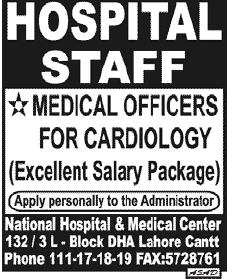 Hospital Staff Required