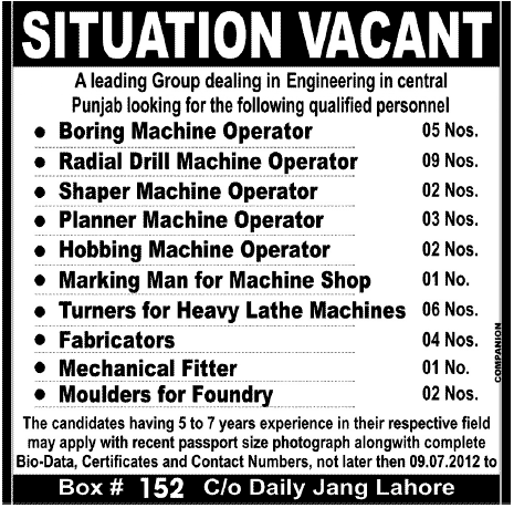 Mechanical and Technical Staff Required