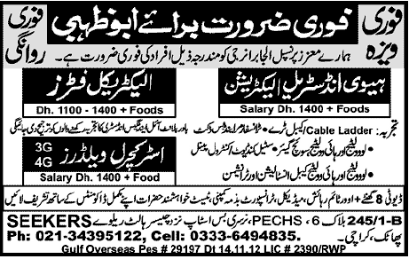 Industrial Electrician and Welders Jobs