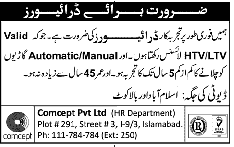 LTV/ HTV Drivers Required
