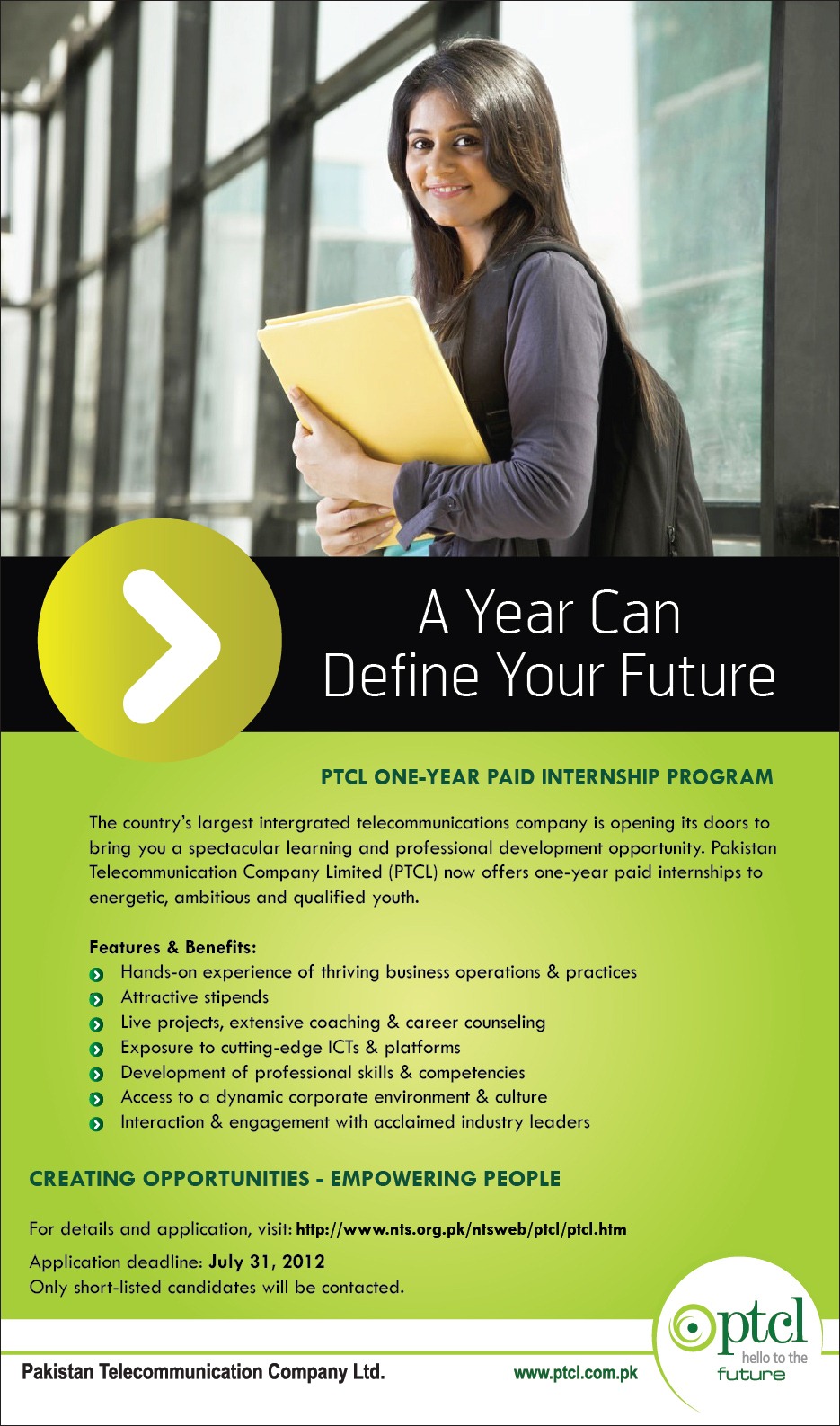 PTCL One-Year Paid Internship Program (Government Job)