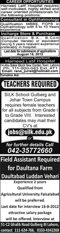 Misc. Jobs in Lahore Jang Classified 5