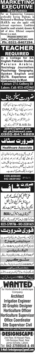 Misc. Jobs in Lahore Jang Classified 6