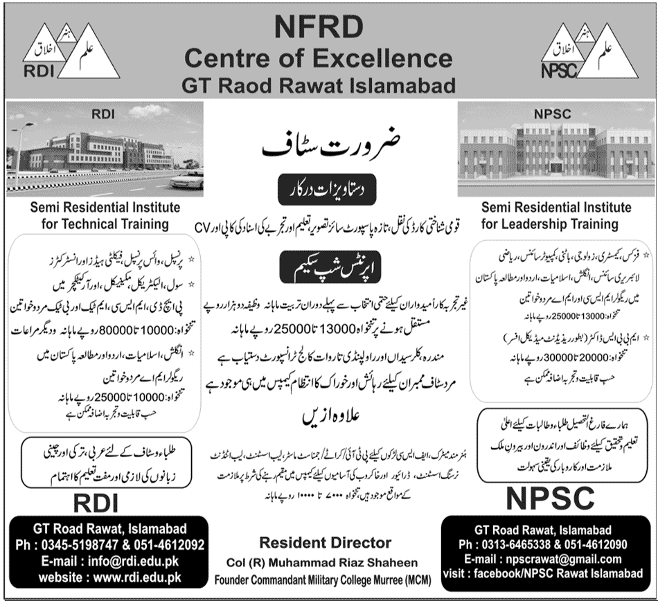 NFRD Islamabad Jobs (Government Jobs)