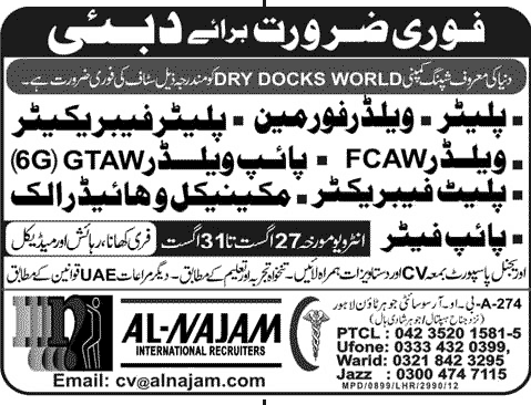 Maintenance Staff Required for Dubai