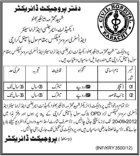 Civil Hospital Karachi Jobs (Government Job)