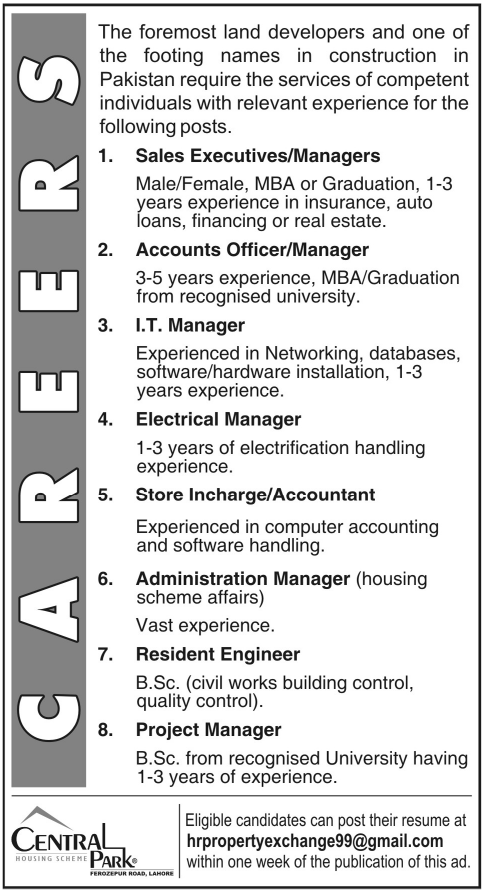 A Construction Company Requires Admin, Account and Management Staff