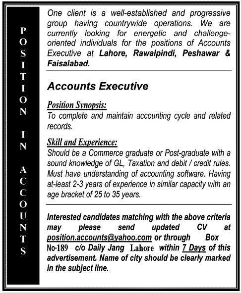 Accounts Executives Required by a Company