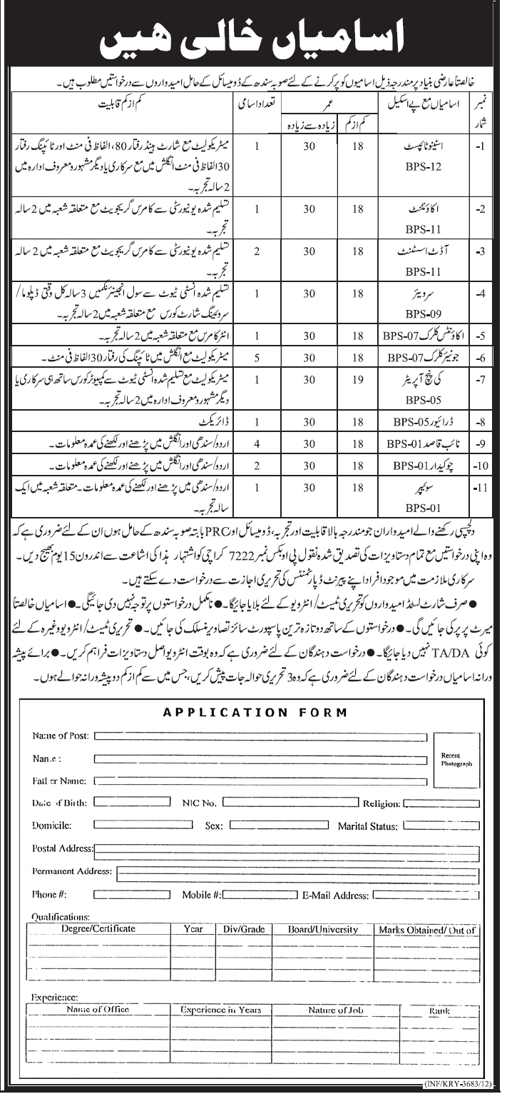 A Government Sector Organization Requires Accounts and Clerical Staff (Government Job)