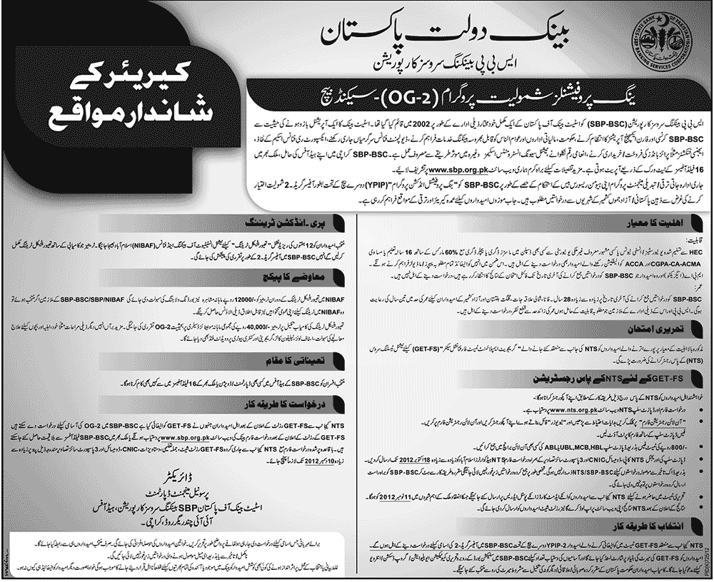 State Bank of Pakistan (SBP) Jobs (Government Jobs) (Bank Jobs)