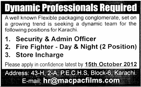Admin and Security Staff Required
