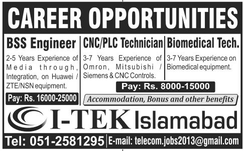 I-TEK Islamabad Telecom and Other Jobs