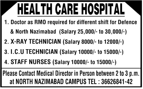 Jobs in Health Care Hospital