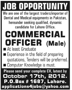 Commercial Officer Required