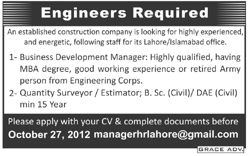 Manager and Surveyor Jobs Available