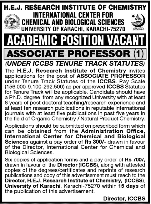 Associate Professor Required in Karachi