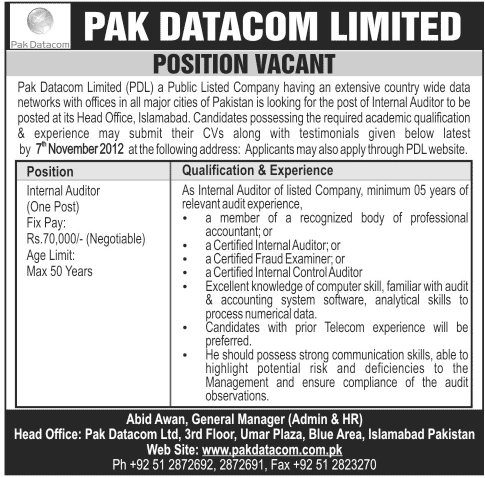 Jobs in Pak Datacom Limited