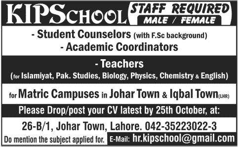 Teaching Jobs in Lahore