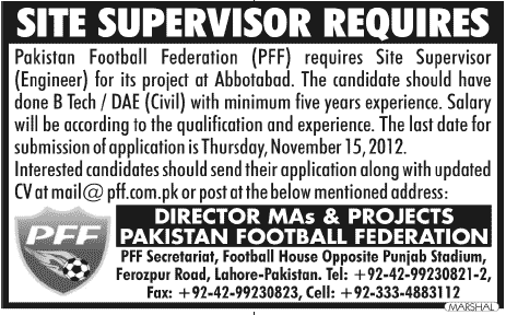 Pakistan Football Federation (PFF) Jobs