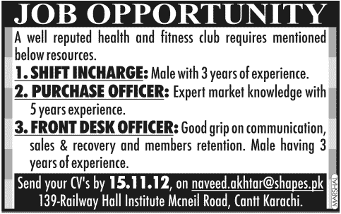 Health and Fitness Club Jobs