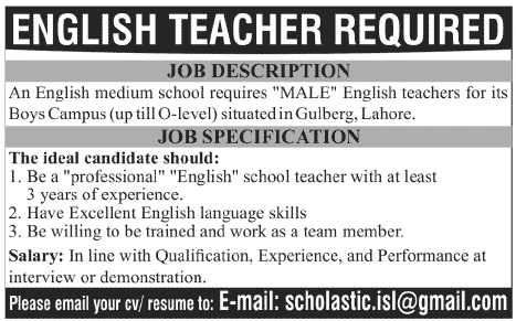 English Teacher Job
