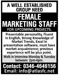 Marketing Staff Required