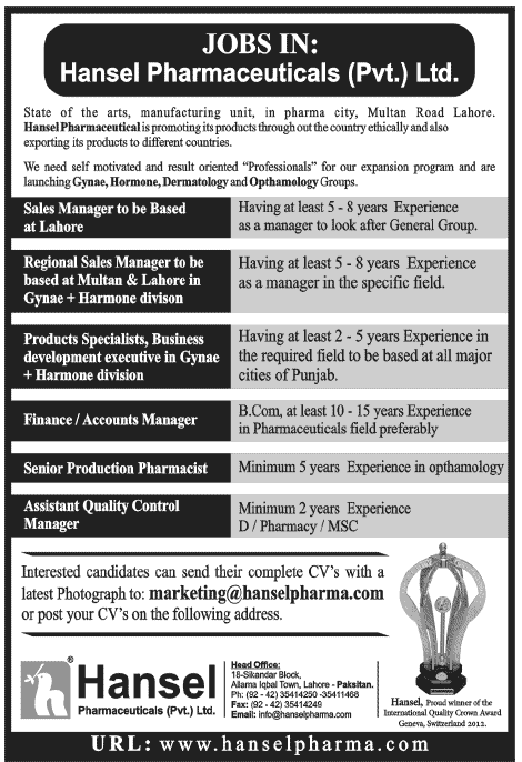 Hansel Pharmaceuticals Jobs