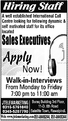 Sales Executives Required at JTelemarketing
