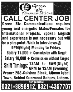 Call Center Jobs at Green Biz Communications