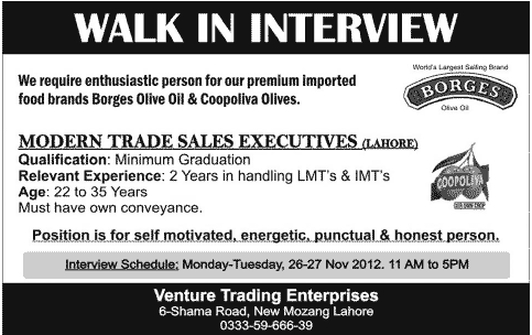 Venture Trading Enterprises Needs Modern Trade Sales Executives