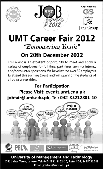 UMT Job Fair 2012 Lahore