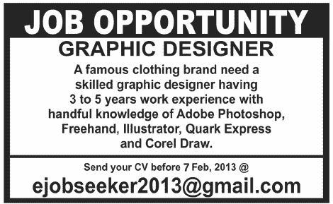 Graphic Designer Job for a Clothing Brand