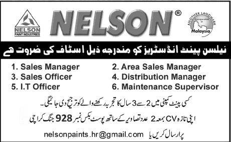 Nelson Paint Industries Needs Marketing, Maintenance & IT Staff