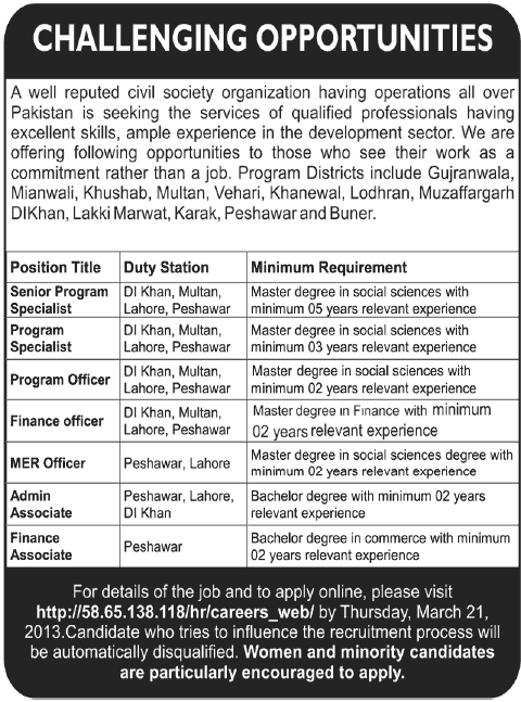 SPO Pakistan Jobs 2013 NGO