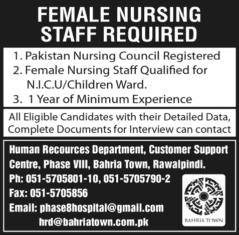 Nurse Jobs in Rawalpindi 2013 November Bahria Town