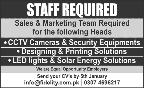 Sales and Marketing Jobs in Lahore 2014 for Electronics Products