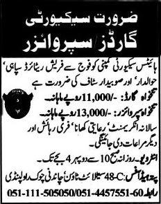 Heights Security Company Rawalpindi Jobs 2014 March for Security Supervisor & Guards