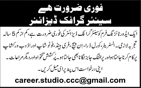 Senior Graphic Designer Jobs in Karachi 2014 March