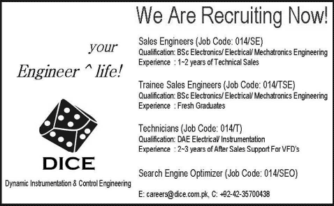 Sales Engineers,Technicians & Search Engine Optimizer Jobs in Lahore 2014 May at DICE